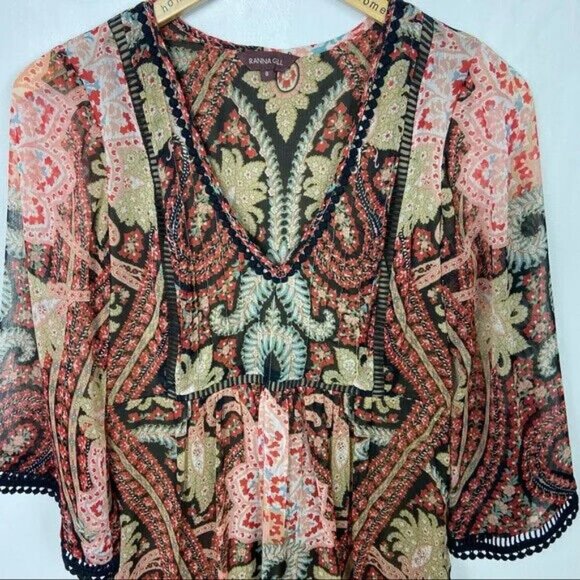 Anthropologie‎ Hippie Size 8 Bohemian Tunic Dress Chic Sleeves Whimsigoth Witchy - Picture 6 of 11